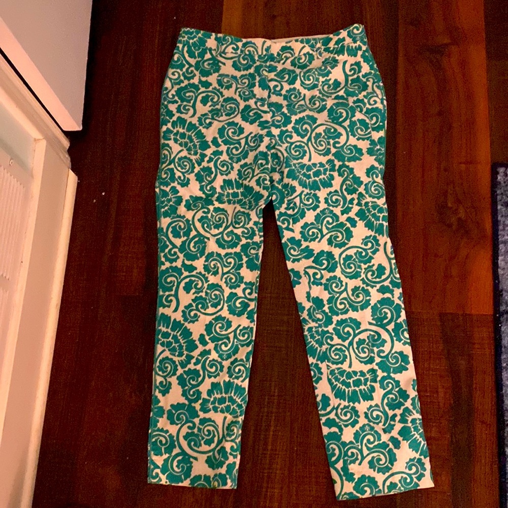 PRICE DROP! Tory Burch Green Print Pants Womens 6